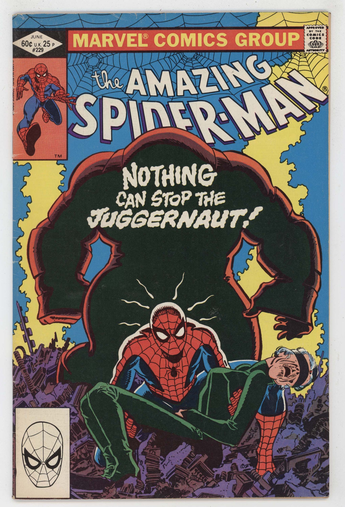Amazing Spider-Man 229 Marvel 1982 FN VF Juggernaut Madame Web John Romita - Golden Apple Comics