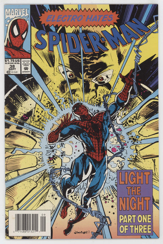 Spider-Man 38 Marvel 1993 VF NM Klaus Jansen JM Demateis Electro Newsstand