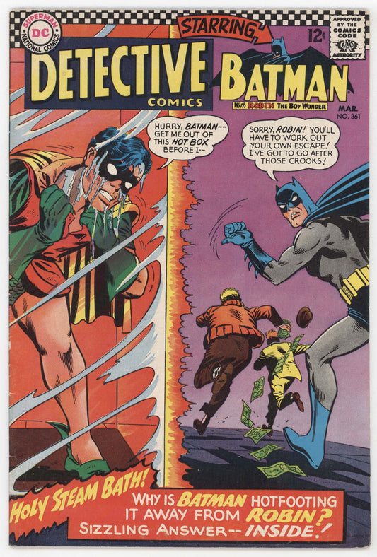 Batman Detective Comics 361 DC 1967 FN VF Robin Cash Money Steam Bath