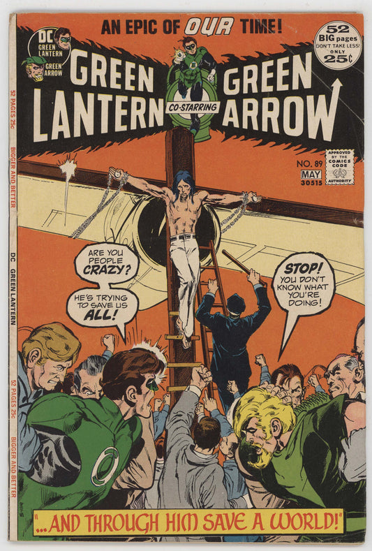 Green Lantern 89 DC 1972 FN Neal Adams Denny O'Neil Crucifixion Bondage Arrow