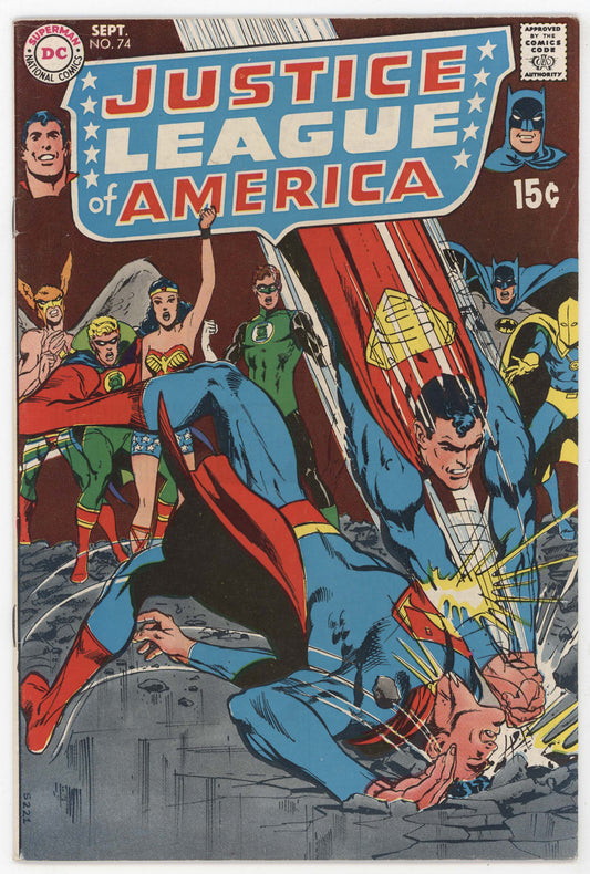Justice League Of America 74 DC 1969 FN VF Superman Wonder Woman Dr Fate Green Lantern