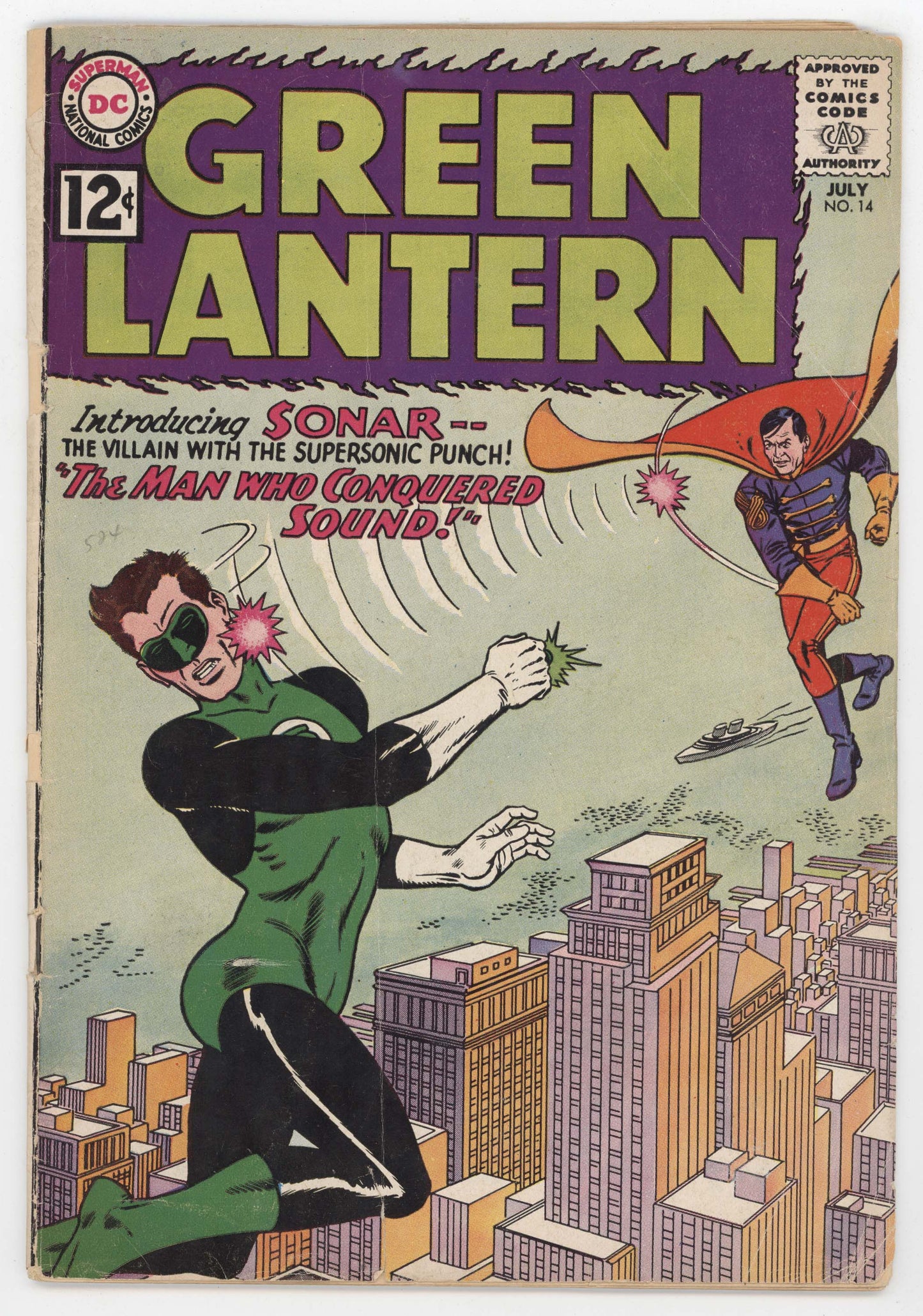 Green Lantern 14 DC 1962 GD VG Gil Kane John Broome 1st Sonar