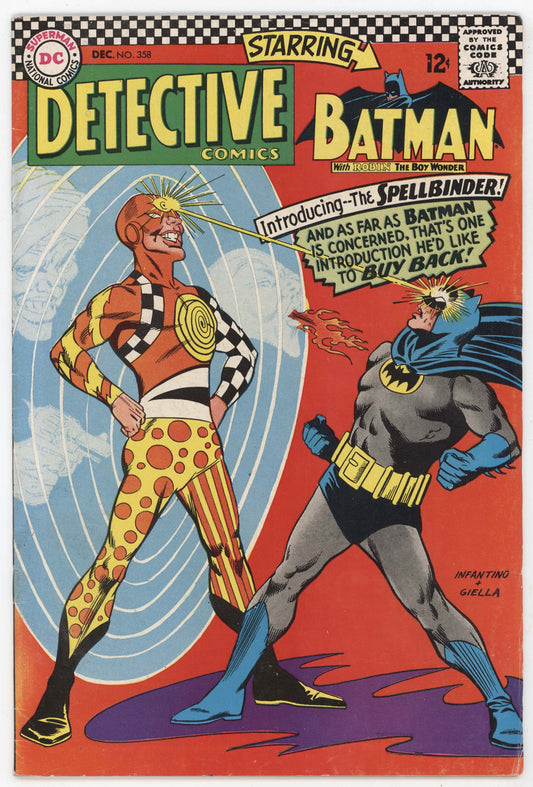 Batman Detective Comics 358 DC 1966 FN Carmine Infantino Robin Elongated Man