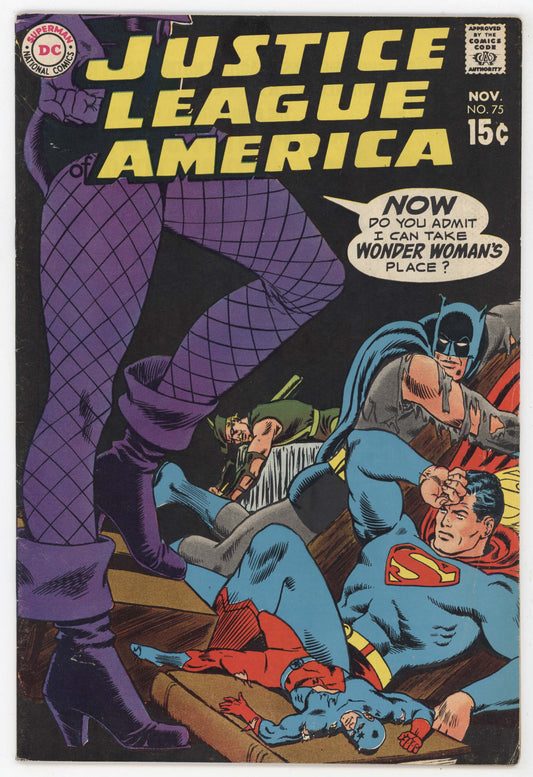 Justice League Of America 75 DC 1969 FN Superman Batman Black Canary Green Arrow
