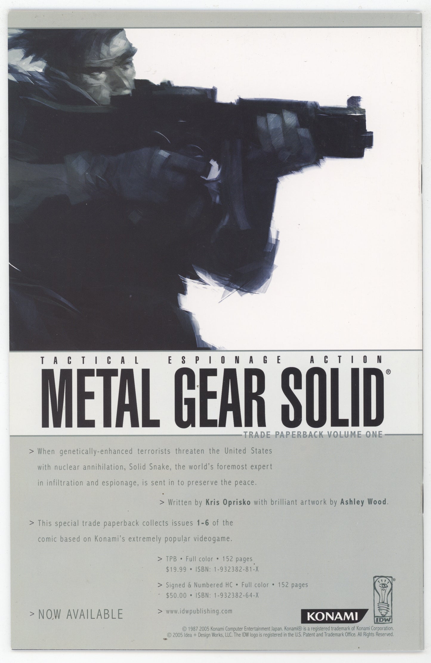 Metal Gear Solid 10 IDW 2004 NM Ashley Wood Playstation Video Game