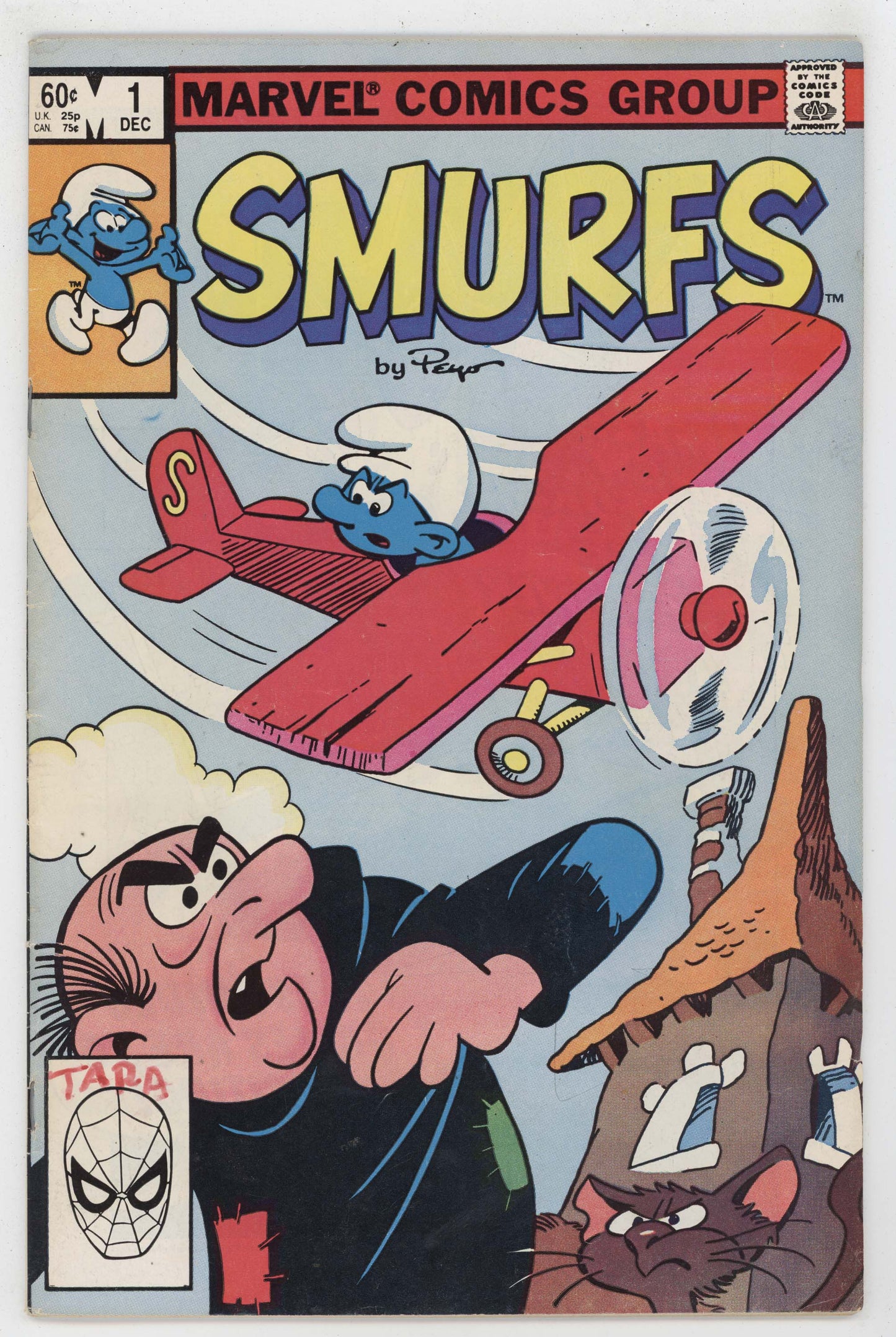 Smurfs 1 Marvel 1982 VG Dan DeCarlo Cartoon Hanna Barbera