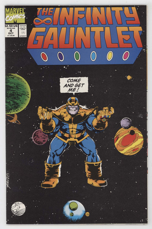 Infinity Gauntlet 4 Marvel 1991 NM Thanos Avengers Spider-Man X-Men