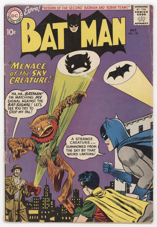 Batman 135 DC 1960 GD VG Sheldon Moldoff Bill Finger Robin Bat Signal