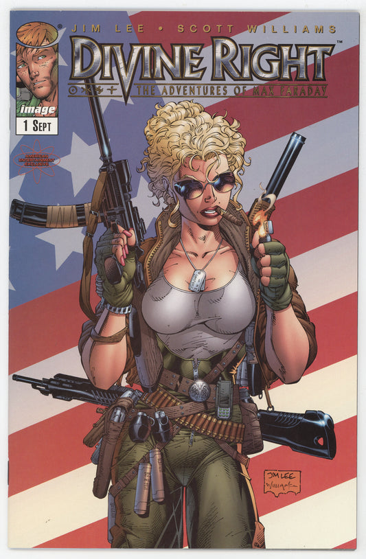 Divine Right 1 Image 1997 VF NM Jim Lee American Entertainment Variant USA Flag GGA