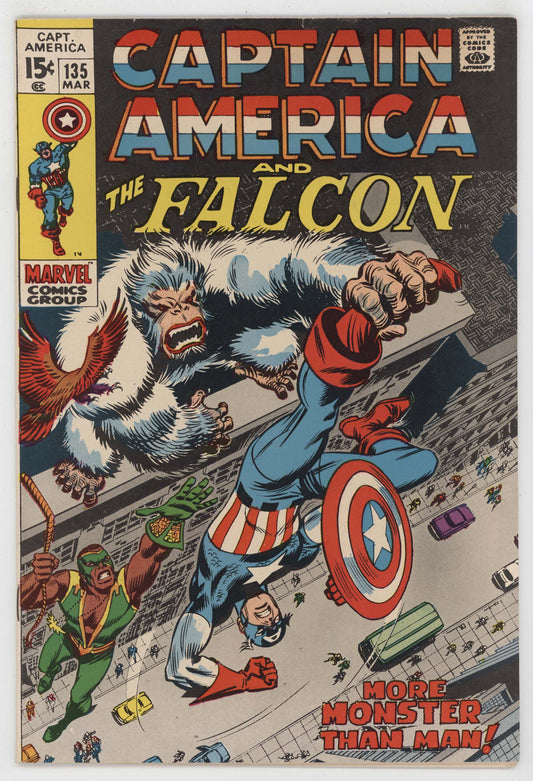 Captain America 135 Marvel 1970 FN VF Falcon Nick Fury Stan Lee John Romita