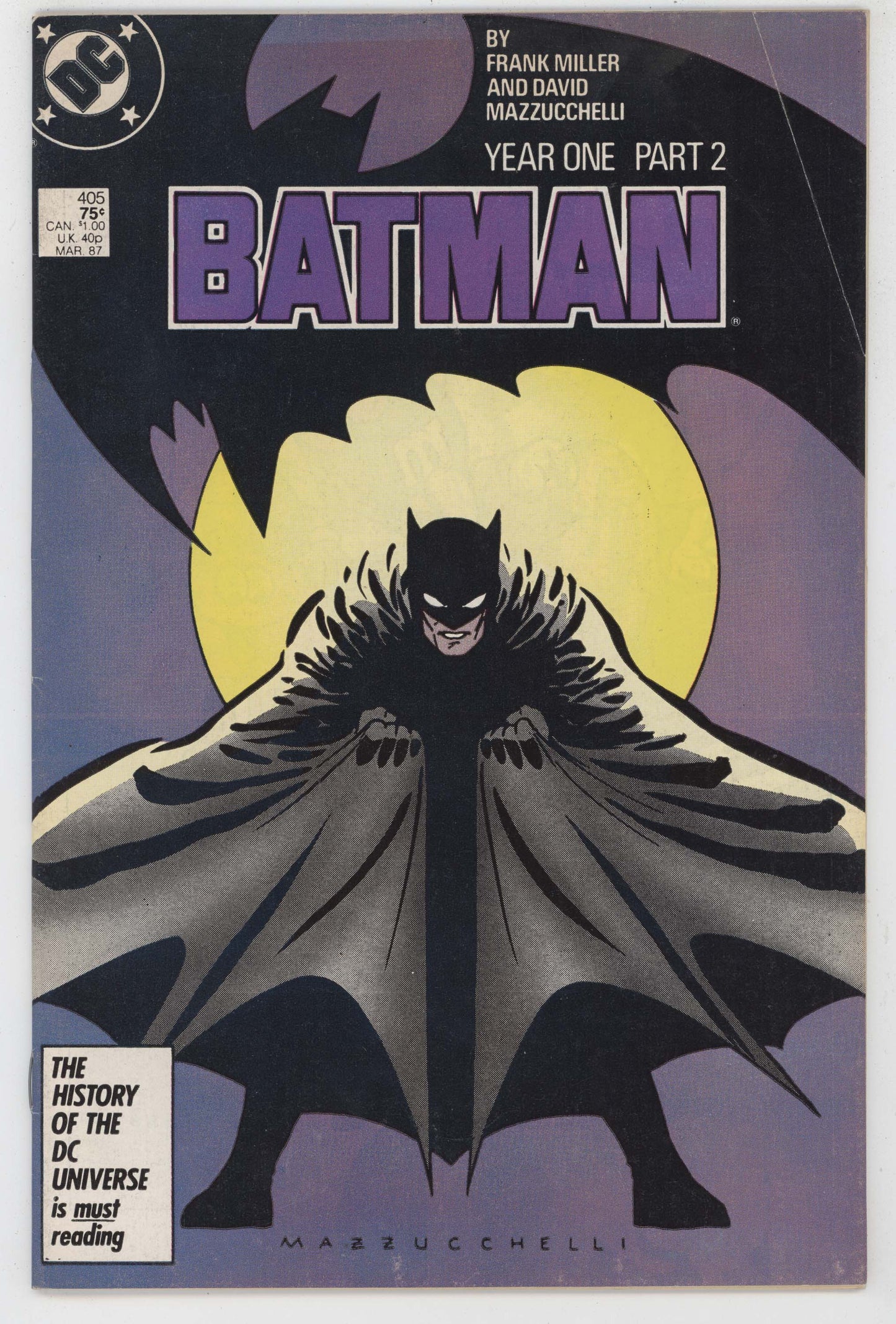 Batman 405 DC 1987 FN Year One Frank Miller Carmine Falcone