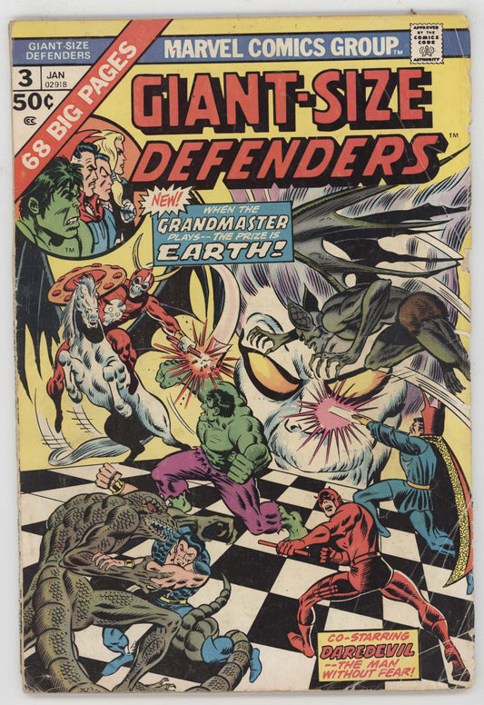 Giant Size Defenders 3 Marvel 1975 VG 1st Korvac Dr Strange Hulk Daredevil