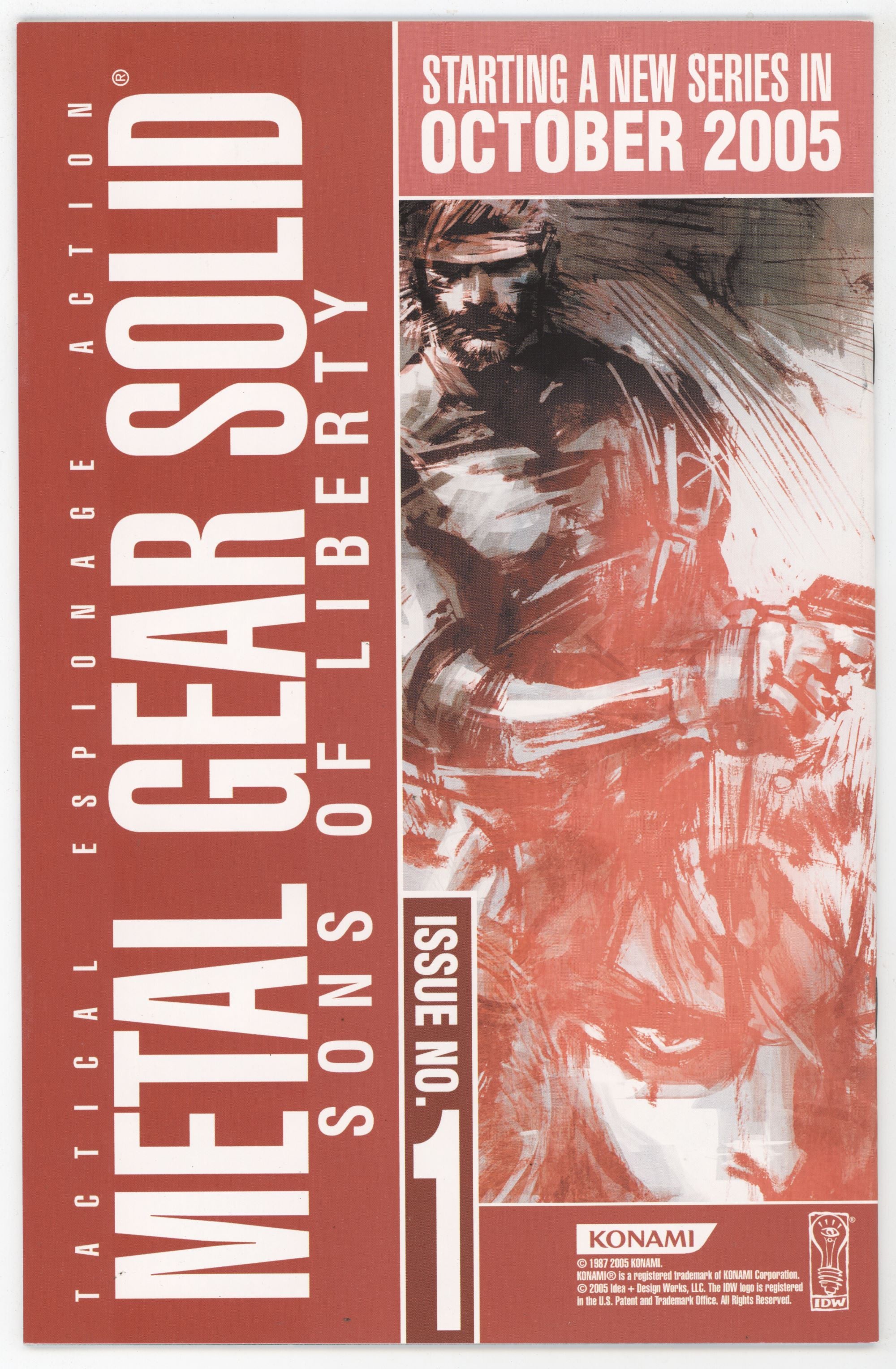 Metal Gear Solid Sons Of Liberty 0 A IDW 2005 NM Ashley Wood Playstati
