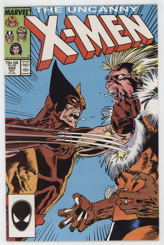 Uncanny X-Men 222 Marvel 1987 VF Sabretooth Wolverine