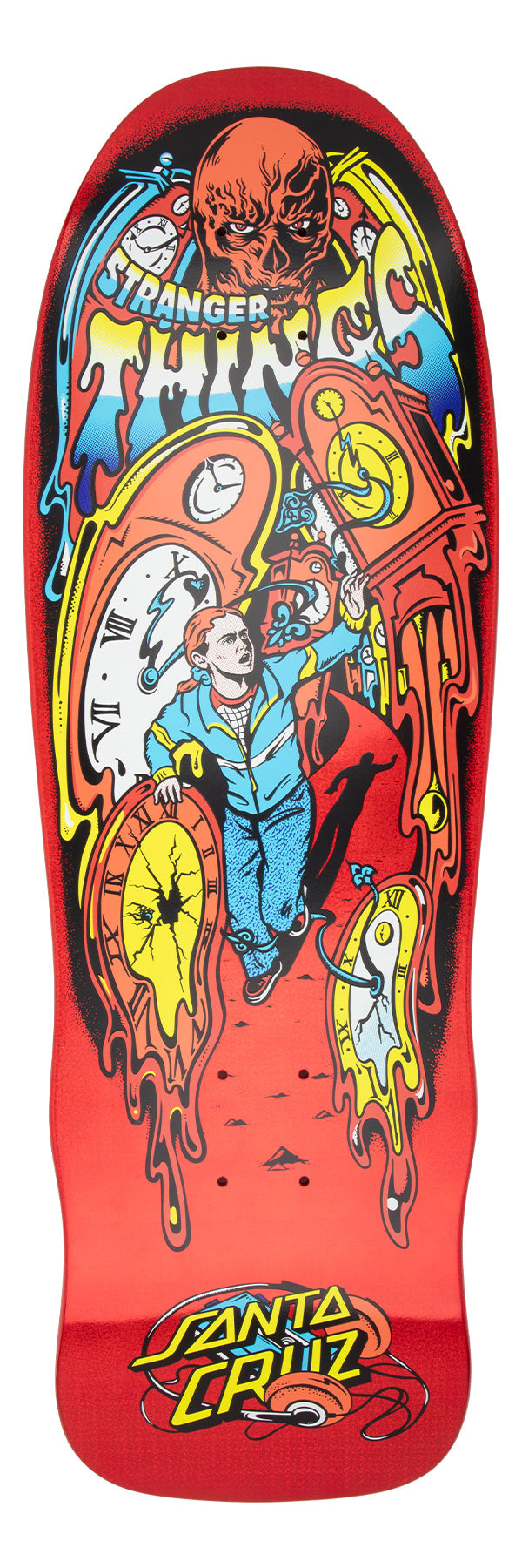 SANTA CRUX x STRANGER THINGS GRABKE MAX MELTING CLOCK 9.7" COMPLETE SKATEBOARD DECK