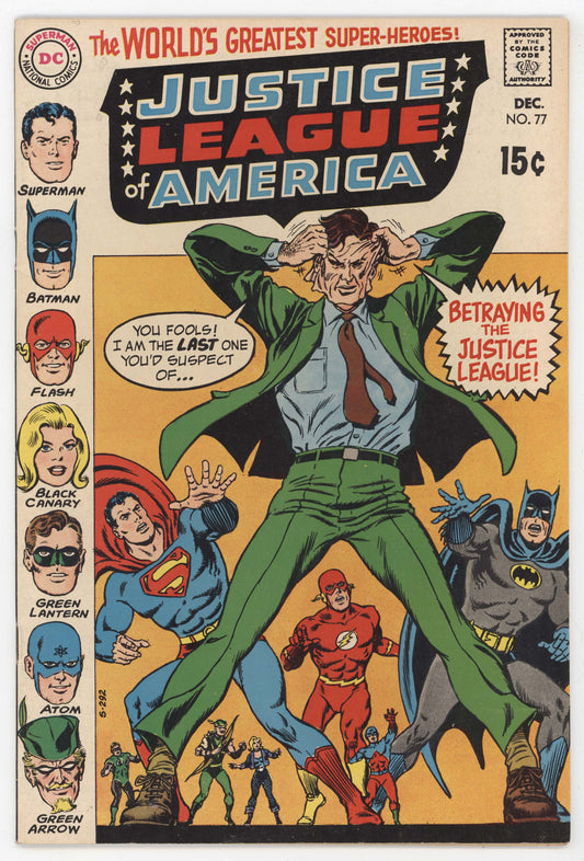 Justice League Of America 77 DC 1969 VF Superman Batman Flash Green Lantern Arrow