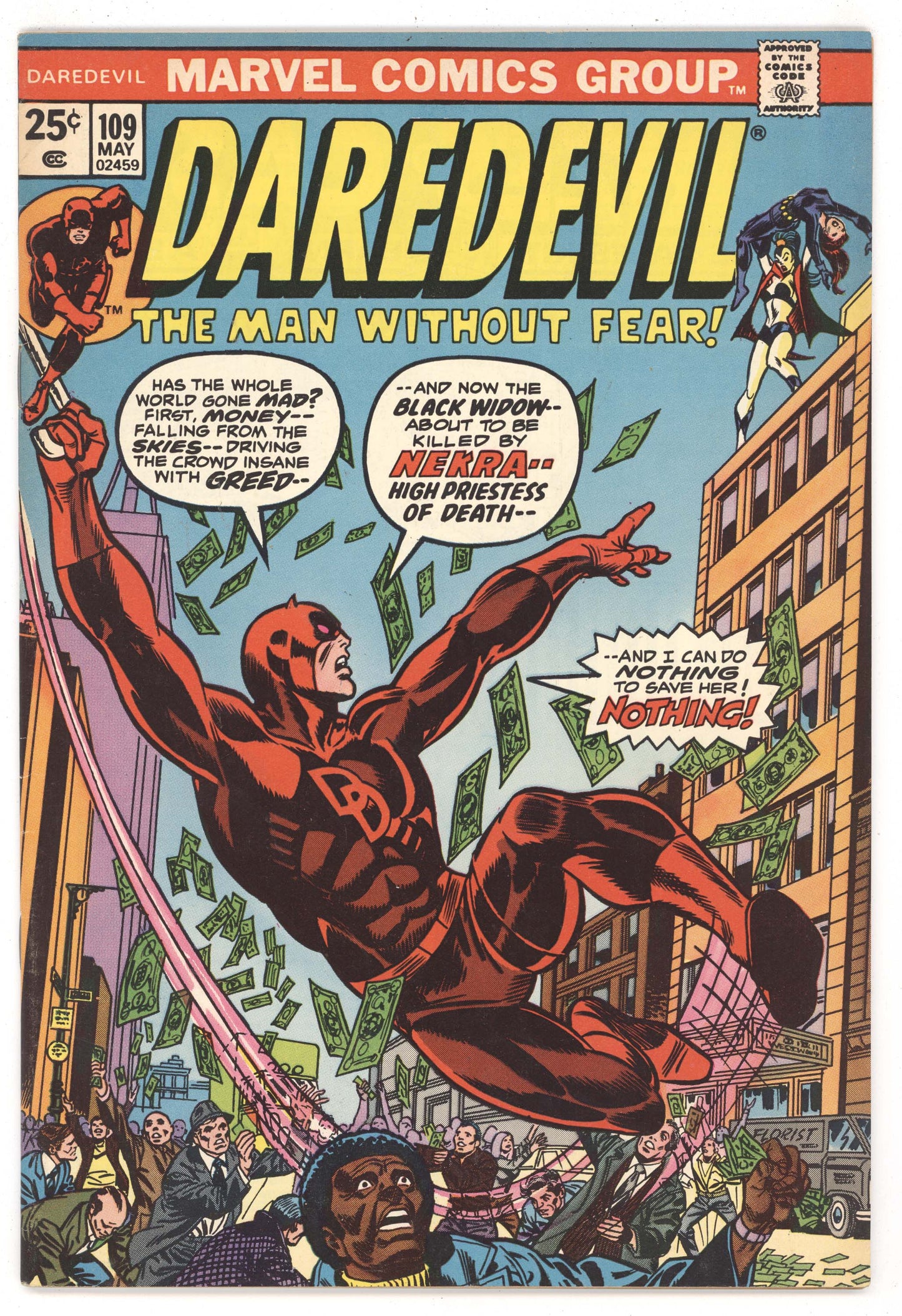 Daredevil 109 Marvel 1974 VG FN Black Widow Shanna She Devil Dollars Cash Money