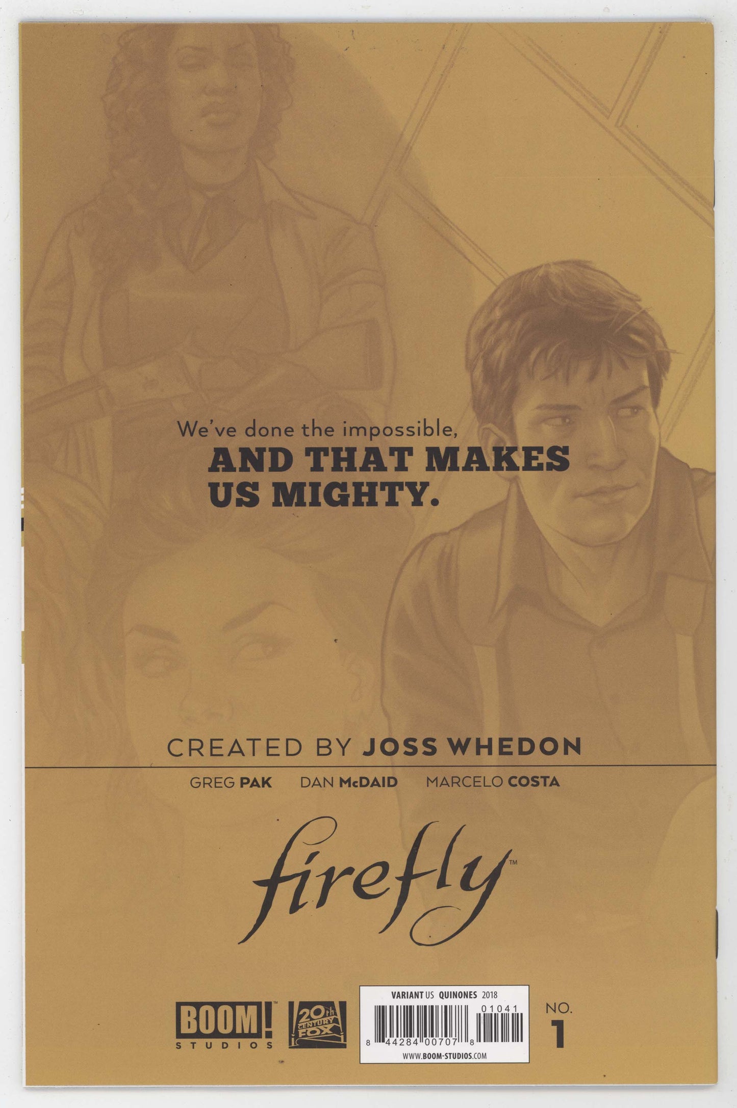 Firefly #1 1:25 BOOM 2018 B&W Joe Quinones Variant