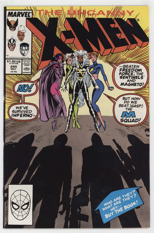 Uncanny X-Men 244 Marvel 1989 NM- 9.2 1st Jubilee Storm Rogue Marc Silverstri