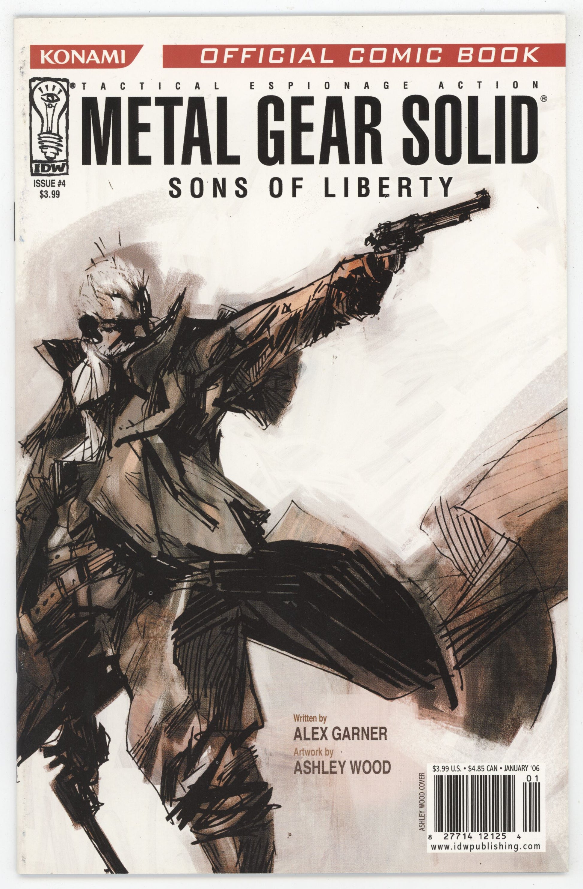 metal gear novels Metal Gear Solid Sons Of Liberty 4 A IDW 2006 NM- 9.2 Ashley Wood Alex