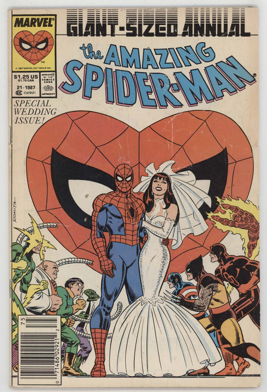 Amazing Spider-Man Annual 21 Marvel 1987 VG Mary Jane Wedding Villains Newsstand