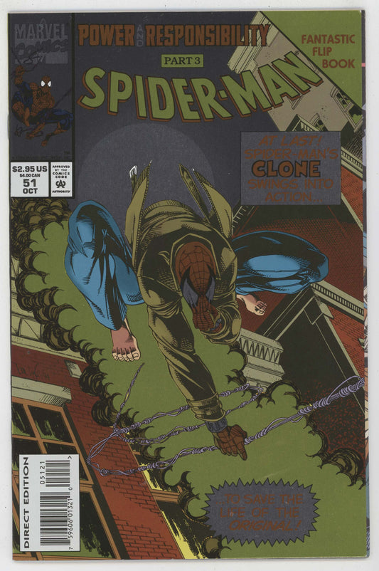 Spider-Man 51 Marvel 1994 NM Foil Flip Book Spider-Clone Ben Reilly