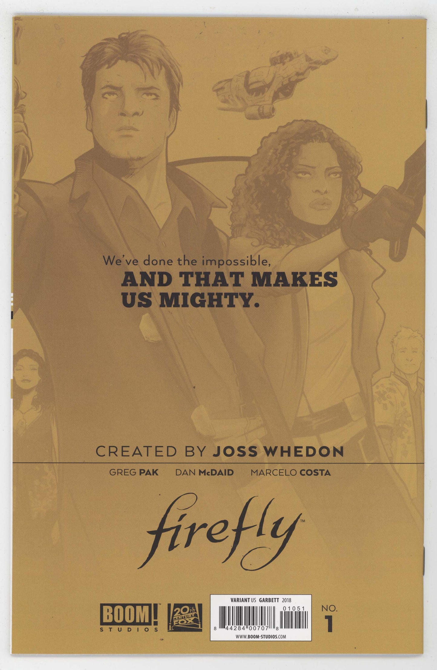 Firefly #1 1:50 BOOM 2018 B&W Garbett Variant