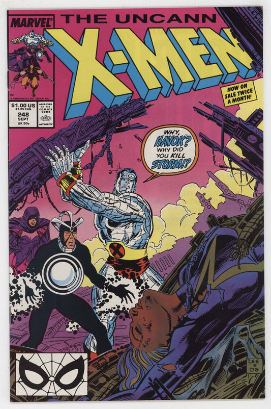 Uncanny X-Men 248 Marvel VF NM 1st Jim Lee Colossus Havok Wolverine Psylocke