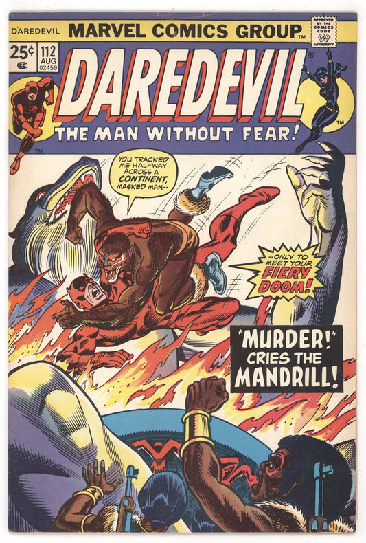 Daredevil 112 Marvel 1974 VG Gil Kane Steve Gerber Black Widow Mandrill