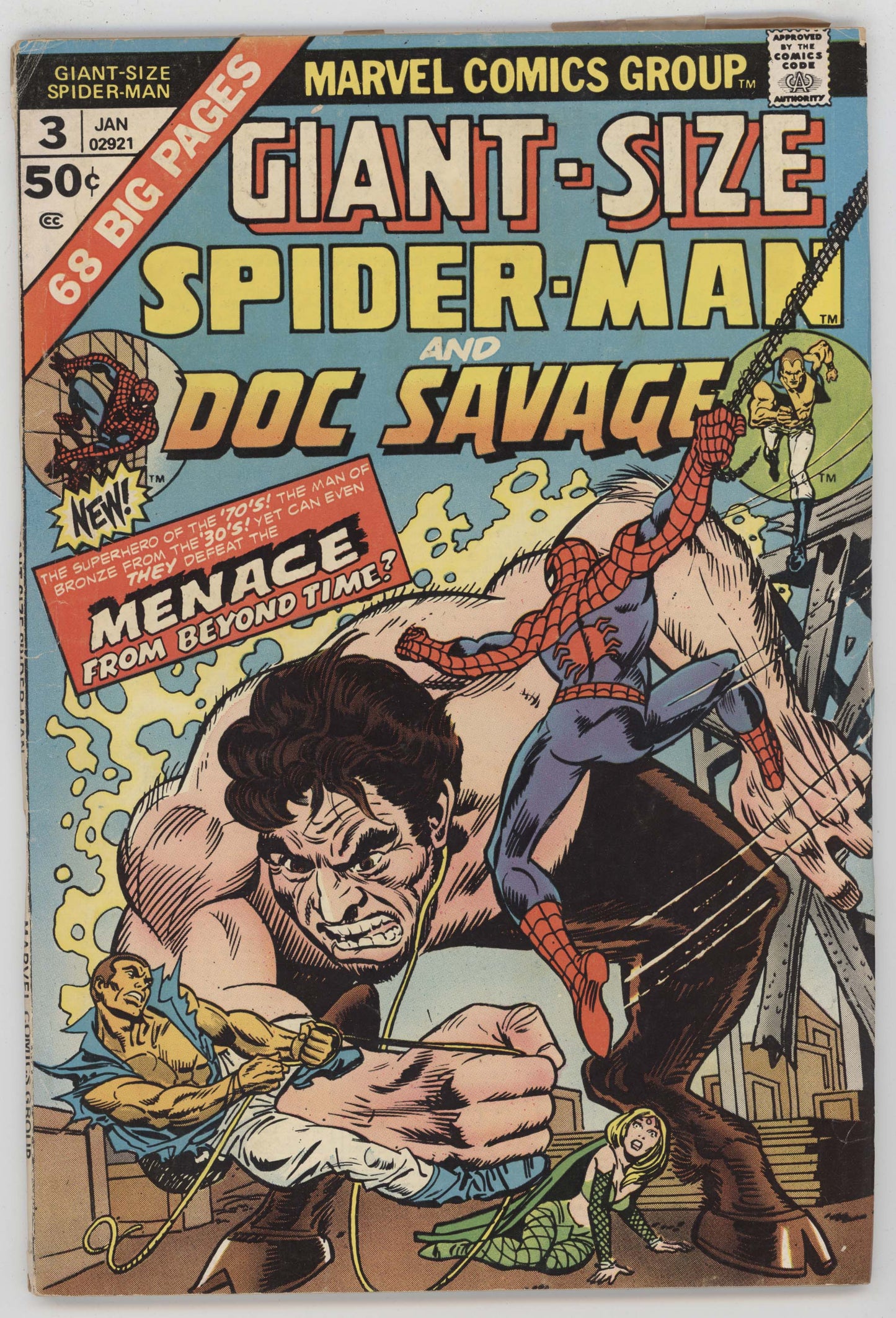 Giant Size Spider-Man 3 Marvel 1975 GD Doc Savage Amazing 16 Daredevil - Golden Apple Comics