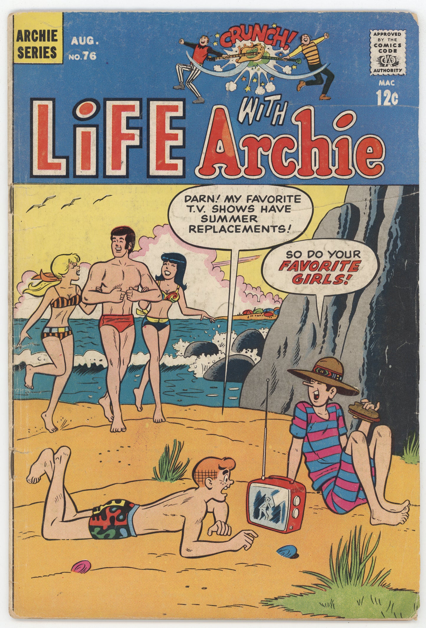 Life With Archie 76 Archie 1968 VG Betty Veronica Swimsuit Bikini GGA Graffiti Story