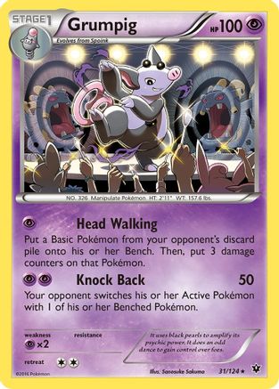 Grumpig 031/124 - XY  Fates Collide Reverse Holofoil