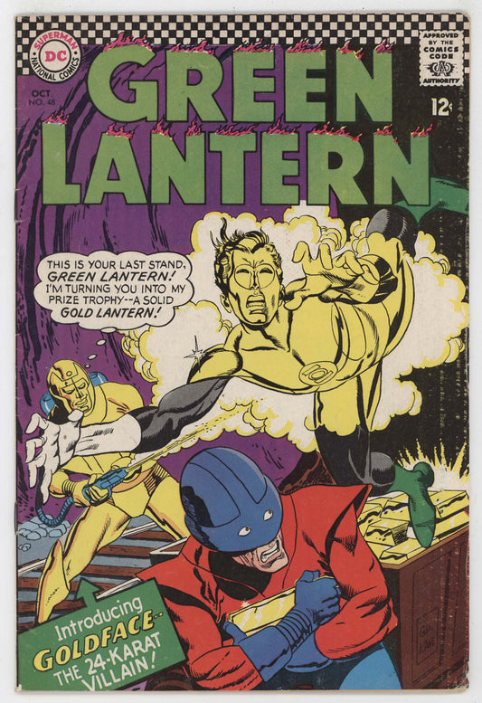 Green Lantern 48 DC 1966 FN Gil Kane 1st Goldface 24 Karat Gold Villain