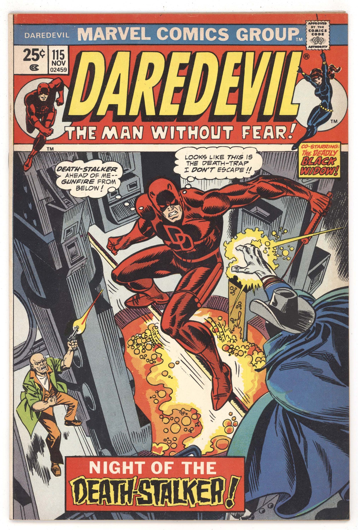 Daredevil 115 Marvel 1974 FN VF Black Widow Death Stalker Hulk 181 1st Wolverine