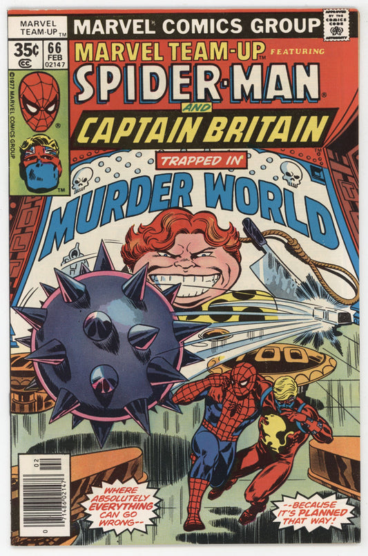 Marvel Team-Up 66 1978 VF Spider-Man Captain Britain 1st Arcade Pizzazz Insert Variant
