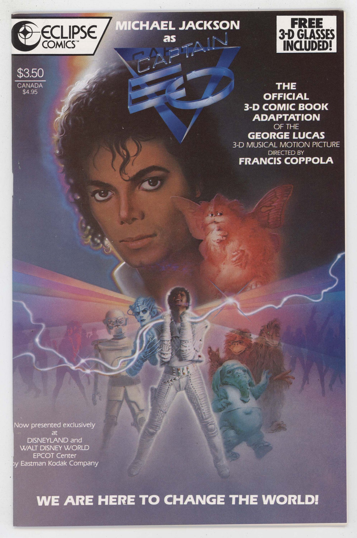 Captain EO 1 Eclipse 1987 NM- 9.2 Michael Jackson 3-D Glasses