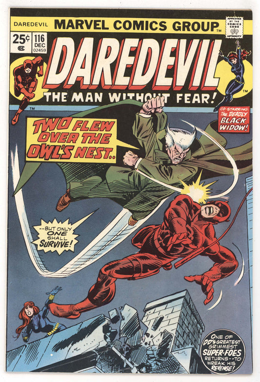 Daredevil 116 Marvel 1974 FN Gil Kane Black Widow Owl