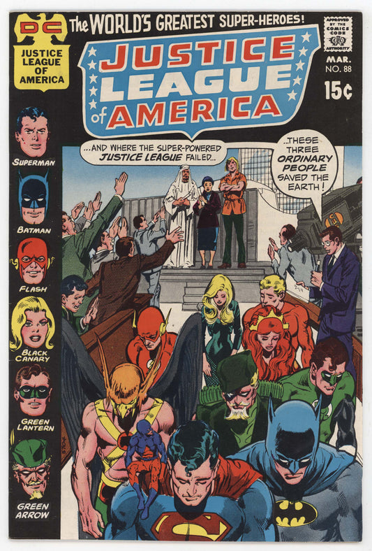 Justice League Of America 88 DC 1971 VF Superman Batman Flash Green Lantern Arrow Neal Adams
