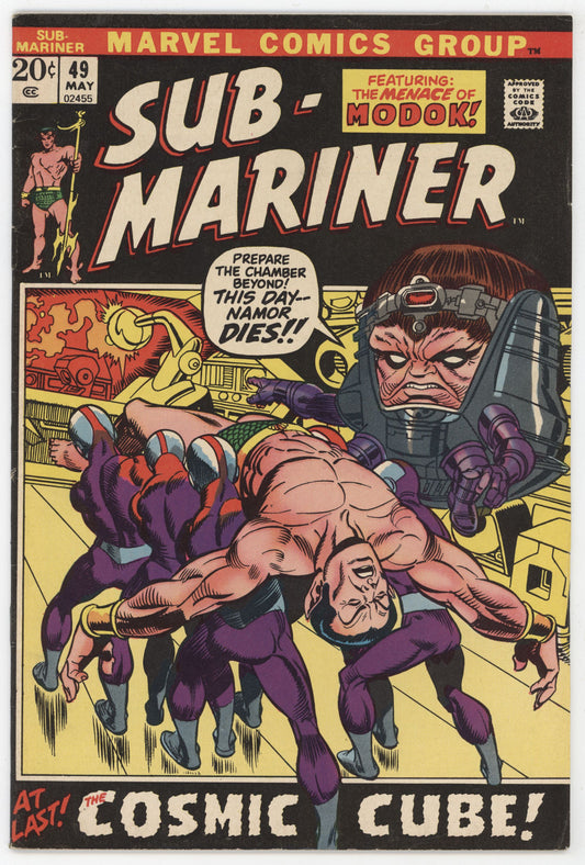 Sub-Mariner 49 Marvel 1972 FN VF Gil Kane Gerry Conway Namor MODOK Doctor Doom