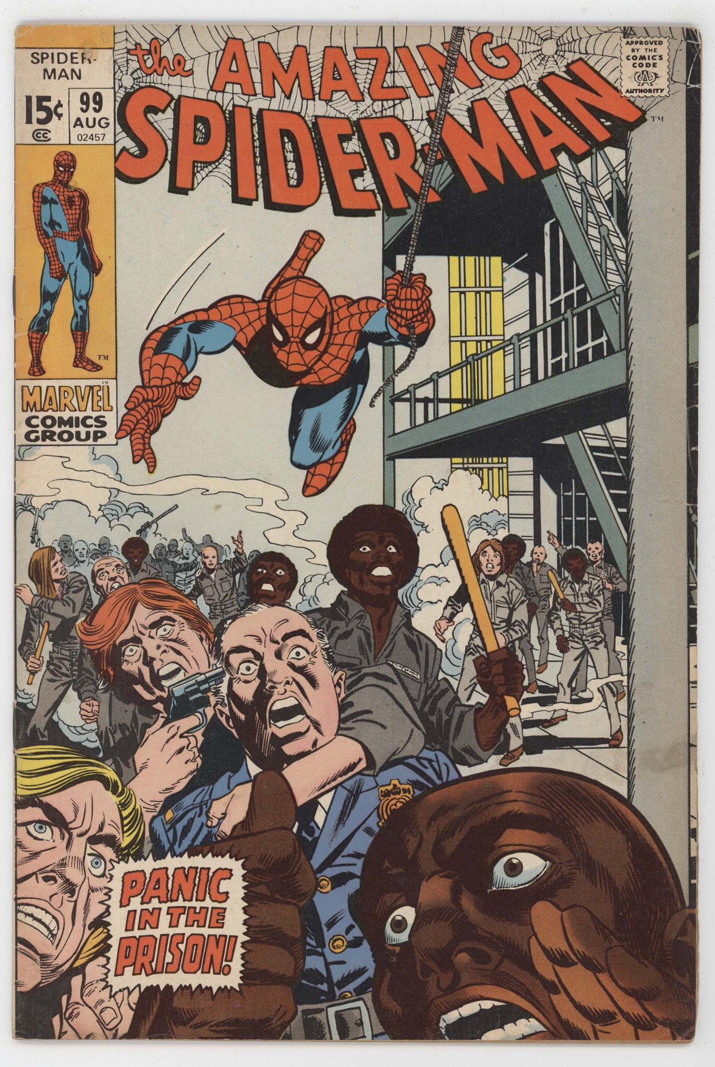 Amazing Spider-Man 99 Marvel 1971 VG FN Prison Riot Johnny Carson Stan Lee