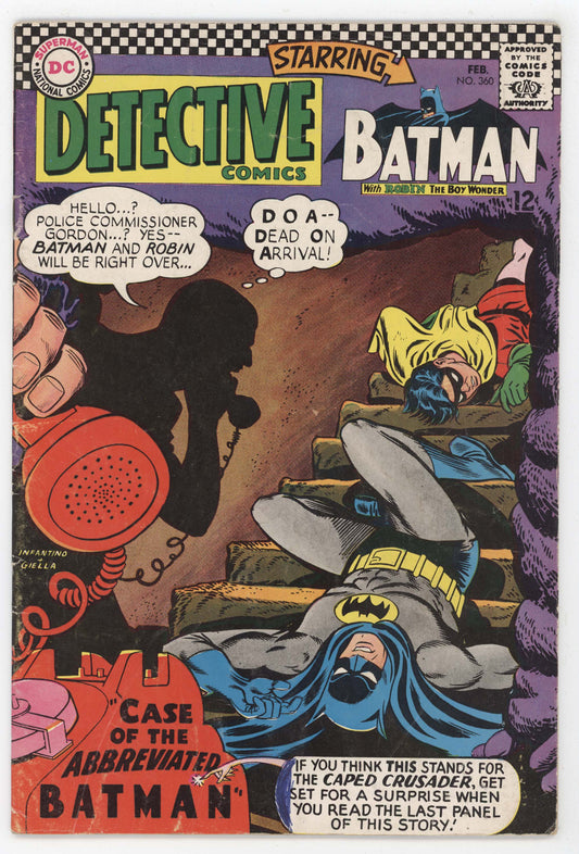 Batman Detective Comics 360 DC 1967 GD VG Carmine Infantino Robin Elongated Man