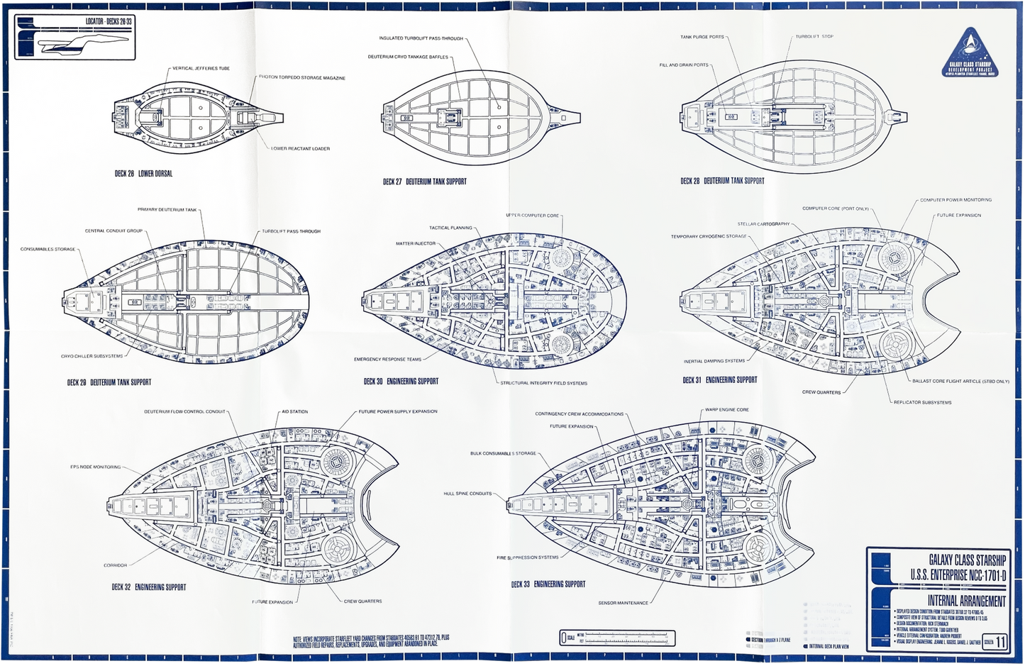 GCS: Posters (USS Enterprise NCC-1701-D), Star Trek Blueprints (Vintage)