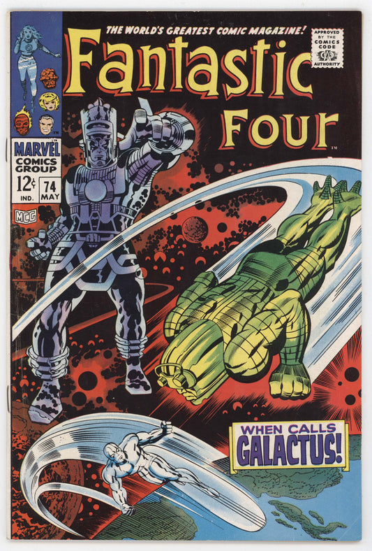 Fantastic Four 74 Marvel 1968 FN VF Stan Lee Galactus Silver Surfer Crystal