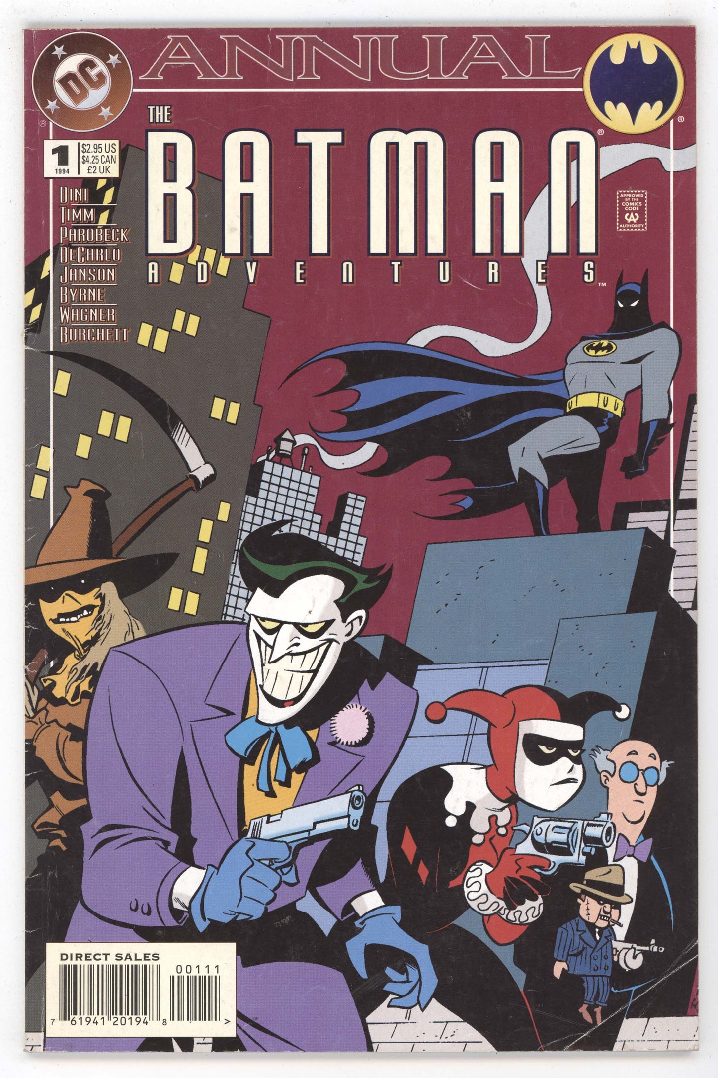 Batman Adventures Annual 1 DC 1994 FN Bruce Timm Harley Quinn Joker