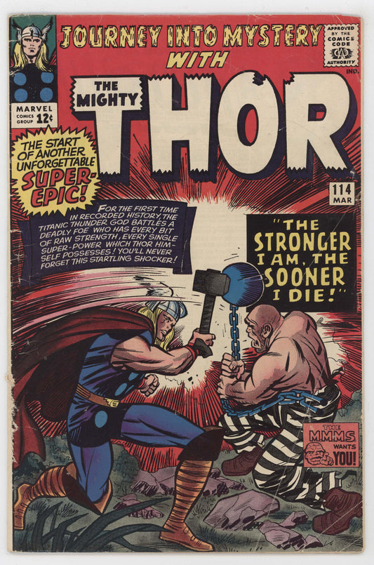 Journey Into Mystery 114 Marvel 1965 VG Mighty Thor 1st Absorbing Man Loki