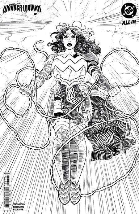 Absolute Wonder Woman #1 4th Print B 1:25 Hayden Sherman B&W Variant (02/12/2025) Dc