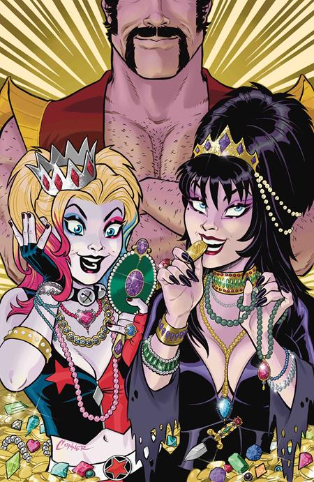 Harley Quinn X Elvira #5 L 1:20 Amanda Conner Jewels Virgin Variant (03/11/2026) Dynamite - Golden Apple Comics