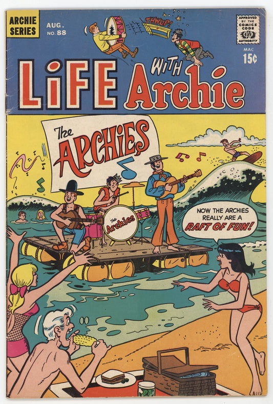 Life With Archie 88 Archie 1969 FN Betty Veronica Bikini Swimsuit GGA Surfing