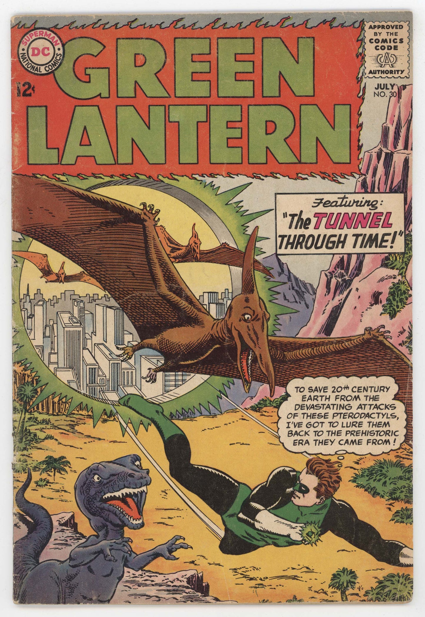 Green Lantern 30 DC 1964 VG FN Gil Kane John Broome Dinosaur