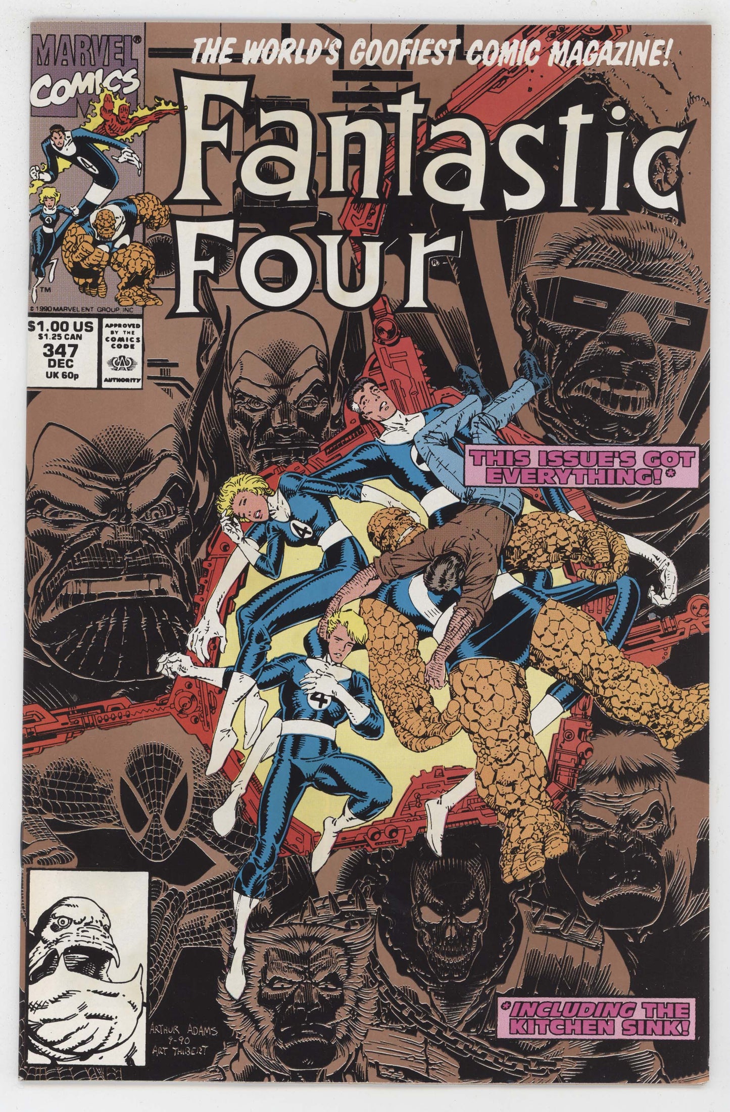 Fantastic Four 347 Marvel 1990 NM 2nd Print Arthur Adams Art Thibert